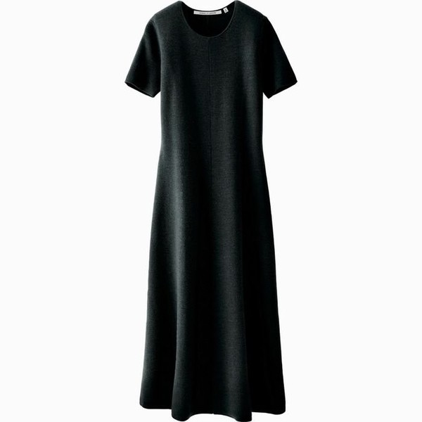 Women Uniqlo Dress Black Wool 34