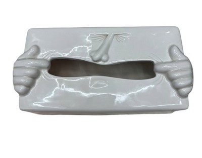 Fitz & Floyd FF Japan Big Mouth Face Ceramic Tissue Box Cover Vintage 1980 s