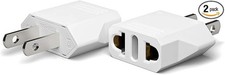 European to US Plug Adapter 2-Pack Unidapt EU to USA Travel Converter Type A.