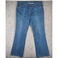 Vintage Levi's 646 Mens Orange Tab Bell Bottom Flares Jeans Zip Denim Size 40x32