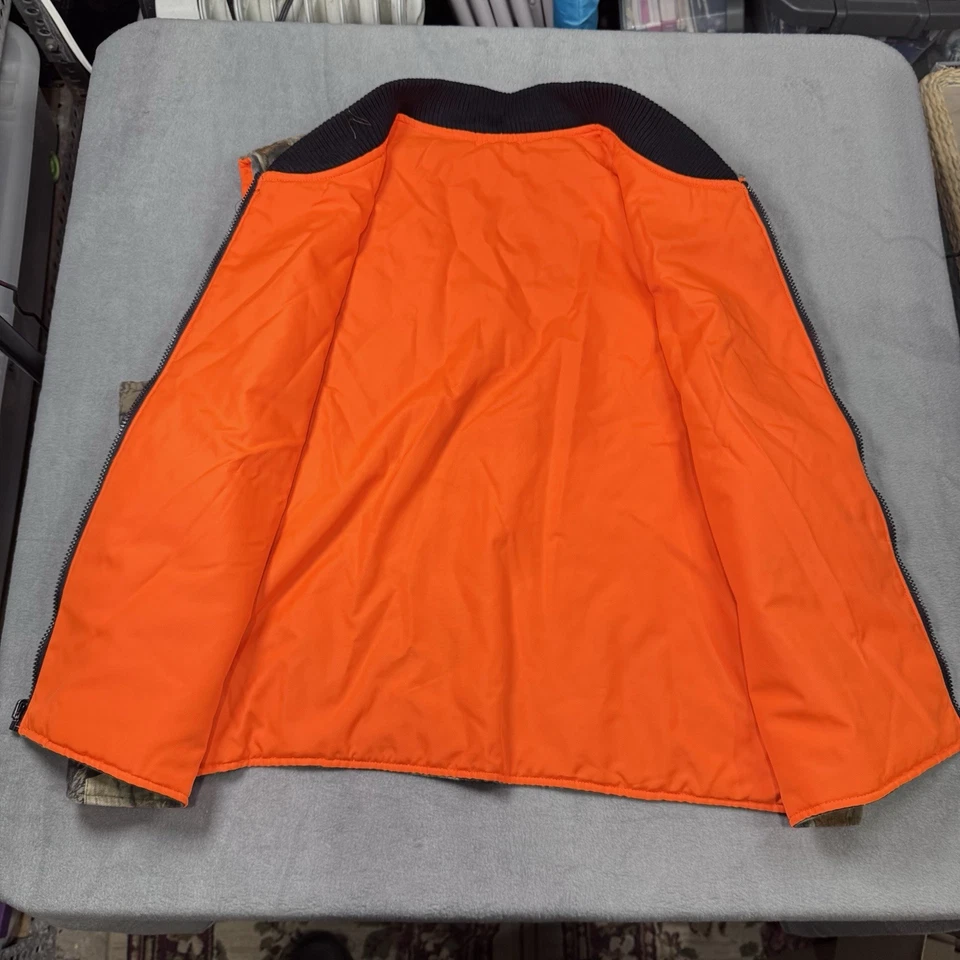 Colete de caça Tough Duck masculino XL reversível Realtree camuflado laranja chama isolado - Imagem 3 de 4