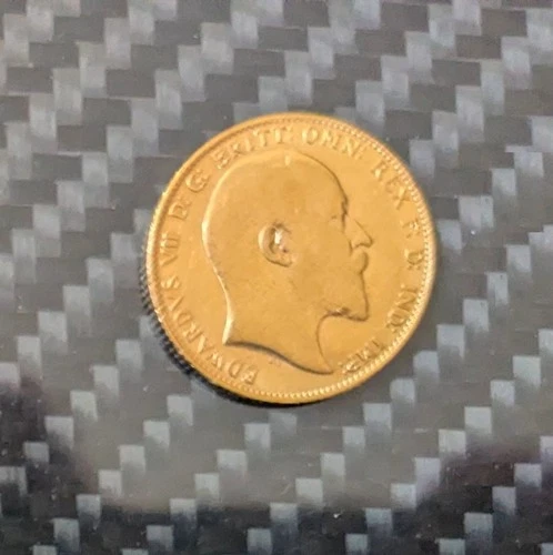 King Edward VII coin, .235 oz  British gold sovereign coin 1906