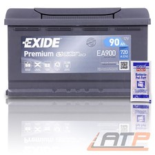 EXIDE AUTOBATTERIE 12V 90Ah STARTERBATTERIE 720A INKL LIQUI MOLY BATTERIEPOLFETT