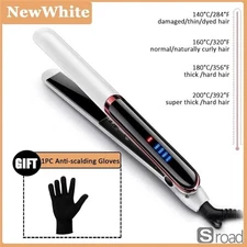 2-in-1 Hair Straightener Curler Fast 30s Heat Ceramic Negative Ions 4 Settings