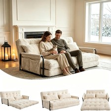 3-in-1 Convertible Sofa Bed Folding Sleeper Sofa Bed Teddy Fleece