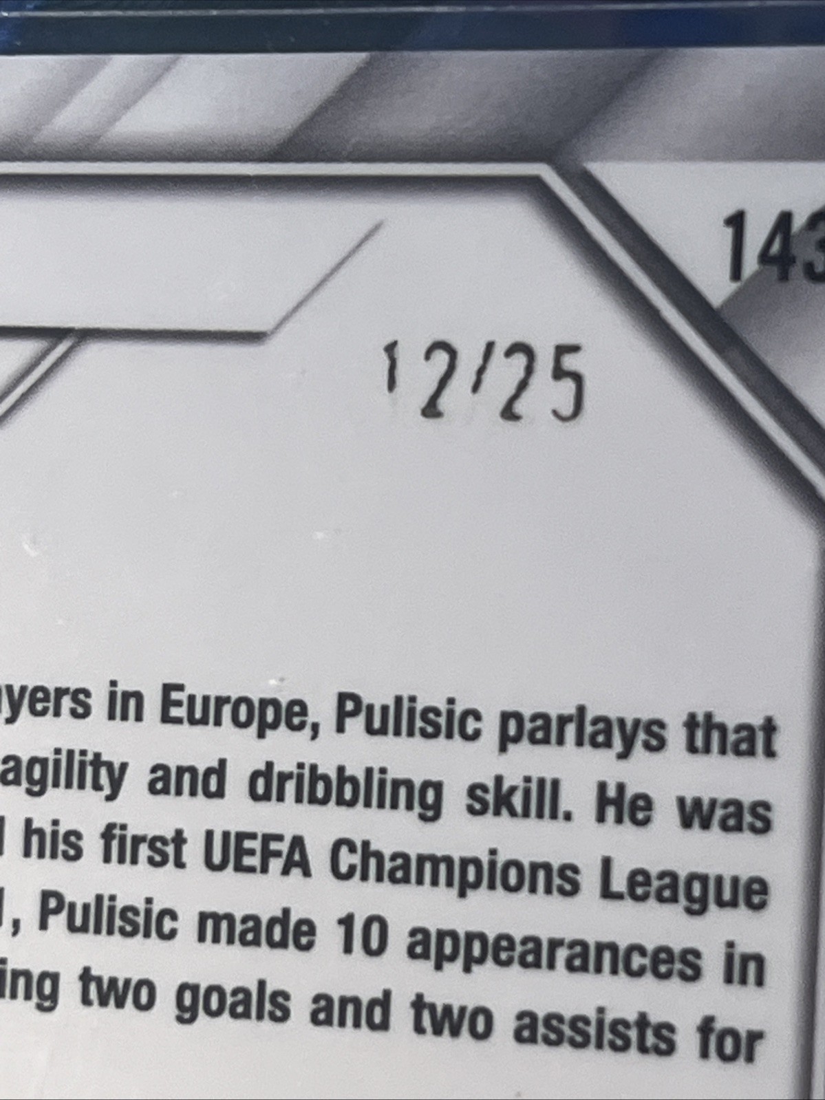 Christian Pulisic /25 Orange 2021-22 Topps Uefa Champions League 1st Ed. #143 view 3
