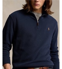 Polo Ralph Lauren Estate-Navy Cotton Rib Quarter-Zip Pullover Men  s Size XXL/TTG