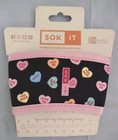 Sok-it Reusable Insulating Beverage Sleeve Thermafoil Valentine's Hearts  NEW