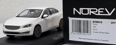 Volvo S60 2013 Crystal White Pearl 1/43 Norev 870010 Diecast Model