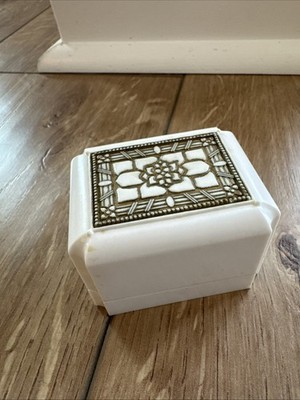 VTG Art Deco White Ring Presentation Box gift shop Sidney NE Warner J Co Buffalo