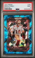 2022 Panini Prizm Brock Purdy RC Blue Ice Prizm /99 49ers Rookie PSA 9 Mint
