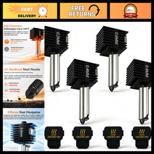 4-Pack Mini Hotend Kit 0.2/0.4/0.6mm for 3D Printers, A1/A2L Nozzle Upgrade