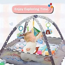 5-in-1 Baby Play Mat with Fence Tummy Time Activity Gym Sensory Toys Infant Gift