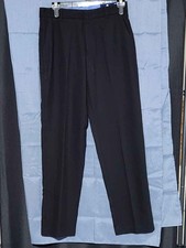 Mens Black Dress Pants Pleated Front Trousers