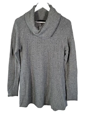 Oui Pull Femme Gris Col Roulé Ajouré Cachemire (INT XL) - Photo 1/4