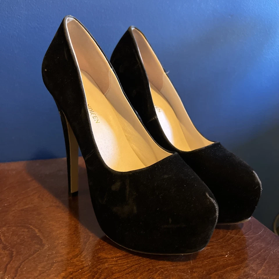 Womens Round Toe Super High Heels Party Platform Stilettos Shoes US 7.5, 38 - Image 2 of 4