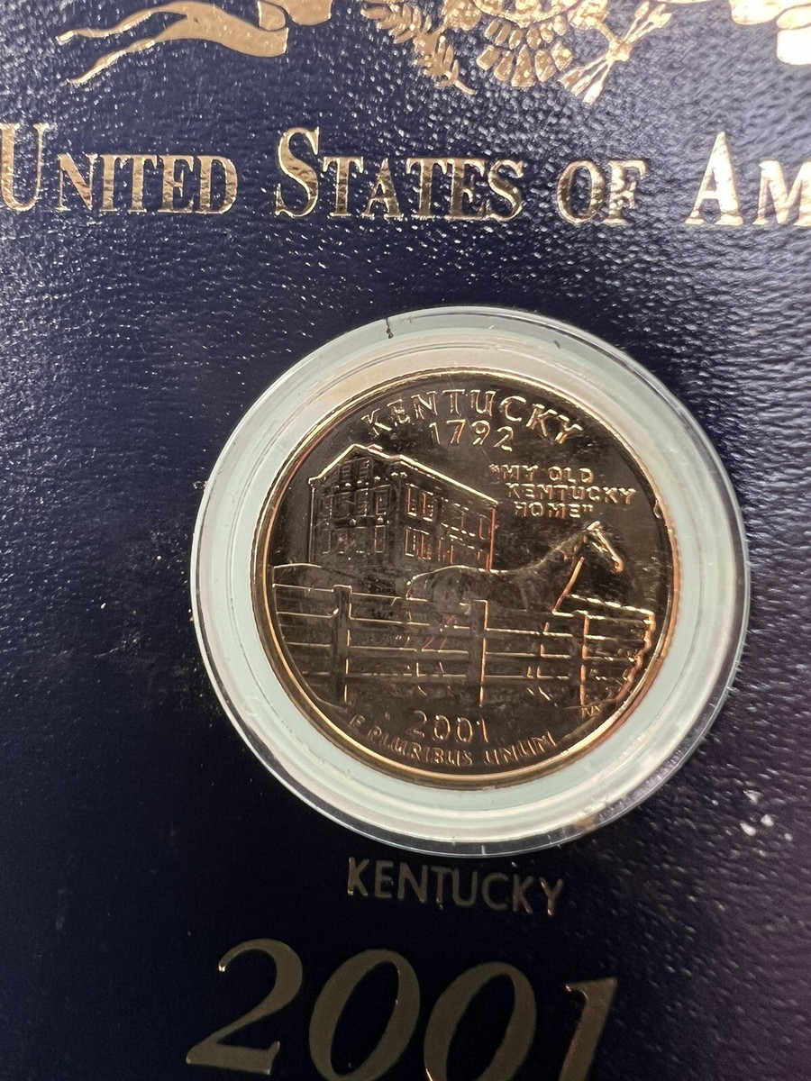 Bitcoin Münze 2001 US State Quarter Vergoldet Im Münzkasten Mit Box, 5er  Set 24k Vergoldete Quarters Komplettset