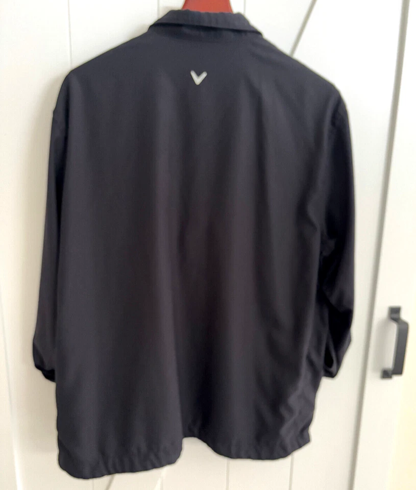Callaway Jacket Mens XL Black 1/4 Zip Pullover Windbreaker Performance Golf A2* - Image 2 of 4