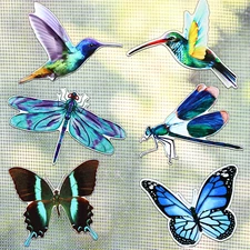 12 Pcs Screen Door Magnets Butterfly Hummingbird Dragonfly Double Sided Decorati