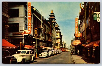Postcard Chinatown San Francisco CA Shangri-La Bazaar Shanghai Town Chop Suey