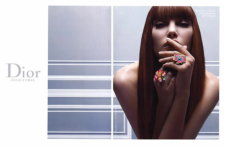2009 Dior Catherine McNeil Jewelry Joaillerie Ring 2 page MAGAZINE AD