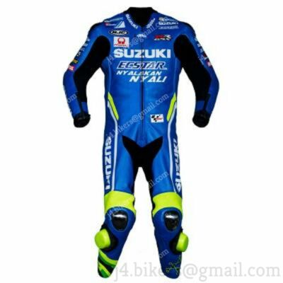 SUZUKI ECSTAR Giacca Tuta Da Corsa Pelle Motociclo Moto