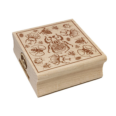 Too Many Bugs Insects and Beetles In a Box Square Rubber Stamp Stamping Crafting