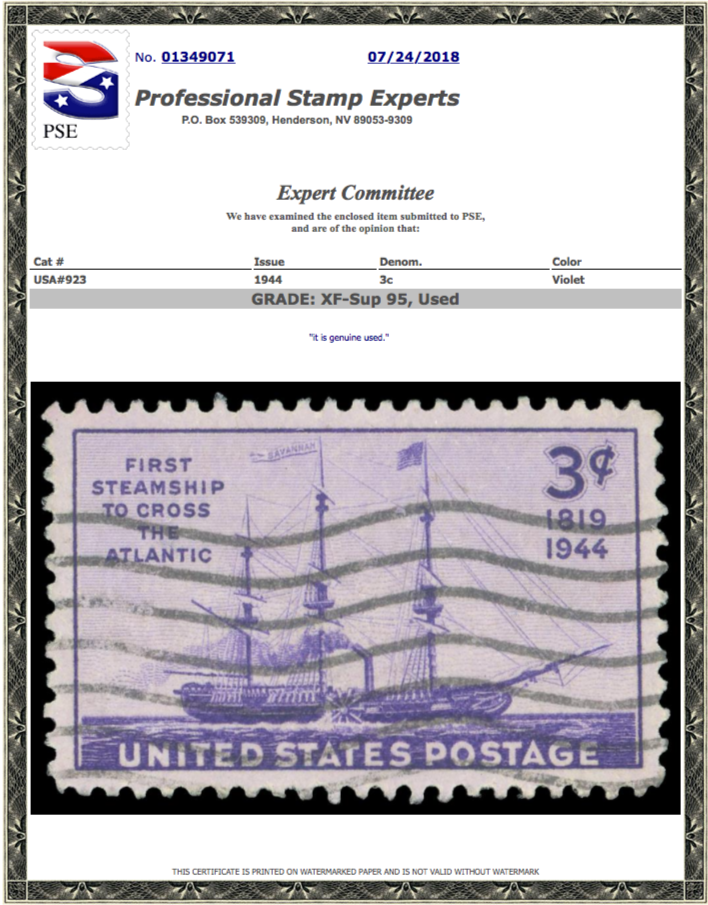 923 Used, PSE Graded 95, Cert # 01349071 | eBay