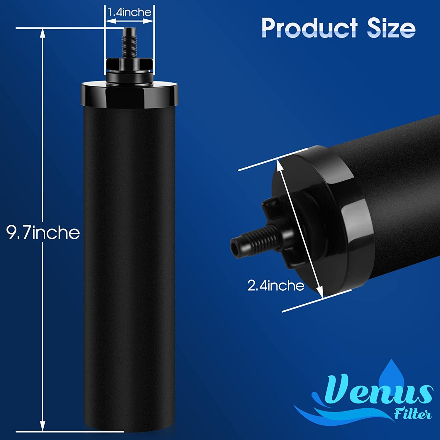 2 Pack Fit For Berkey BB9-2 Water Filter Element Cartridge By AQUACREST  Black – St. John's Institute (Hua Ming)
