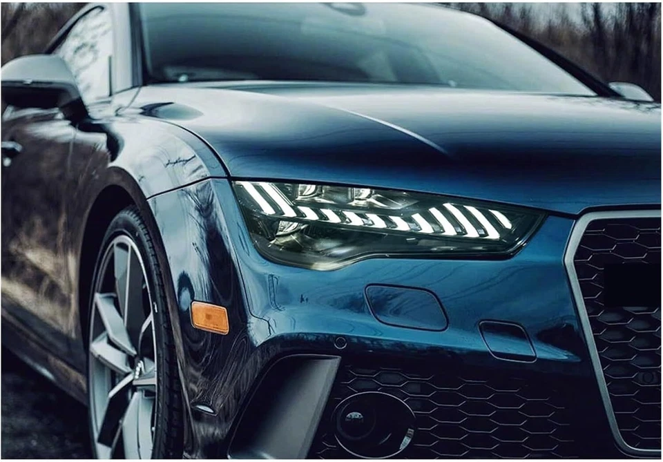 Conjunto de faros delanteros para Audi A7 C7 RS7 2011-2018 giro secuencial faros LED Foto 2 de 4