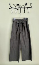 Uniqlo Wide Leg Linen Blend Pants Women’s L Green Tied Waist