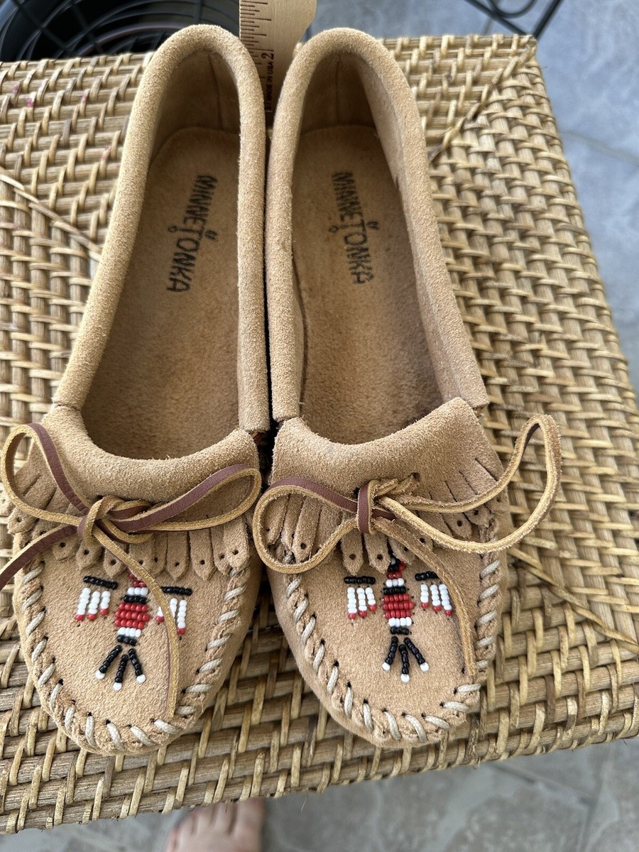 Minnetonka Women's Thunderbird Suede Leather MOCCASIN Shoes Boat