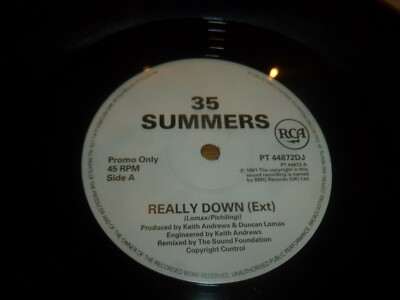 35 SUMMERS - Really Down - Deleted 1991 UK 3-track promotional 12'' Vinyl Single