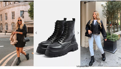 leather chunky lace up boots