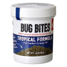 Aquarium, Fluval Bug Bites Tropical Formula Granules for M - L Fish 1.59 oz 