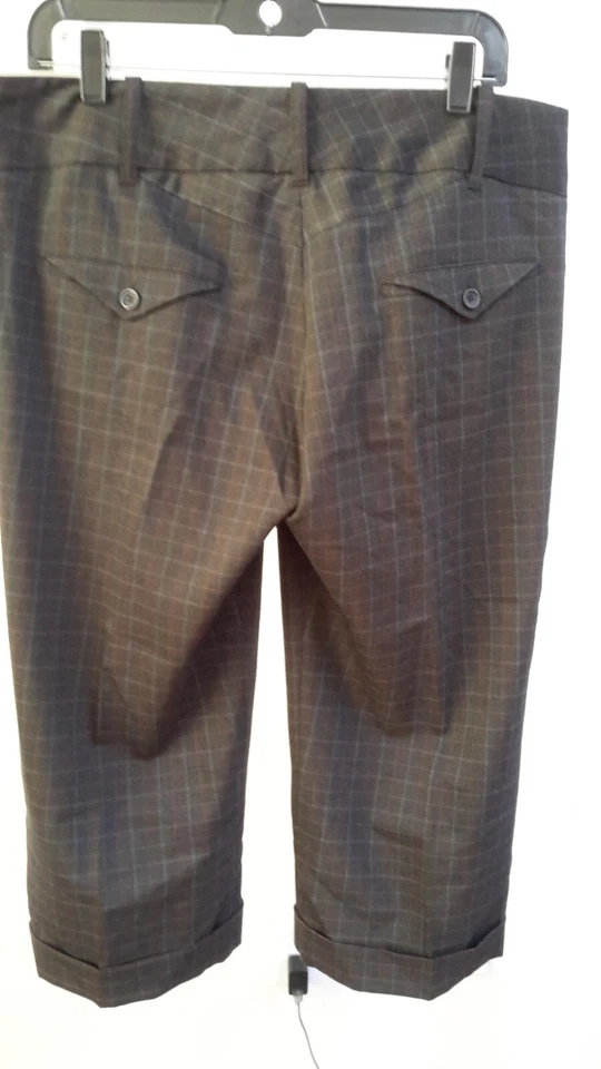 Bermudas de vestir French Connection para mujer talla 10 60 % lana marrón cuadros Foto 3 de 4