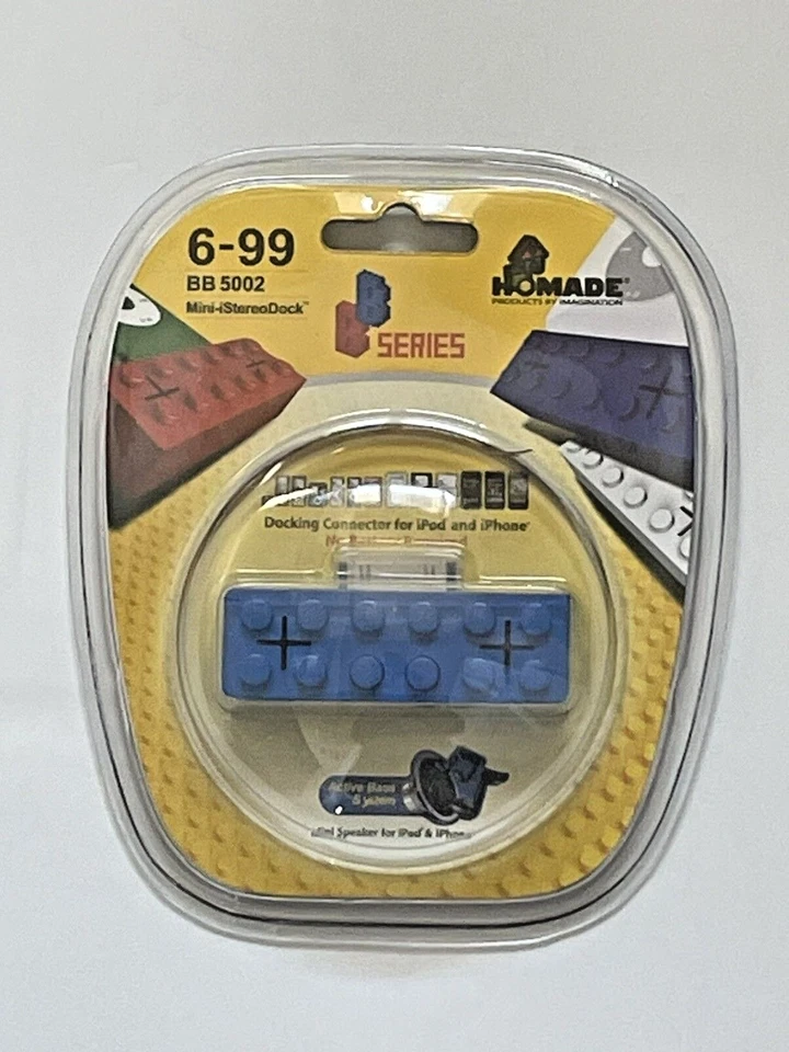 Vintage HOMADE BB5002 Brick Mini-iStereoDock Mini Speaker For old iPod & iPhone - Image 4 of 4