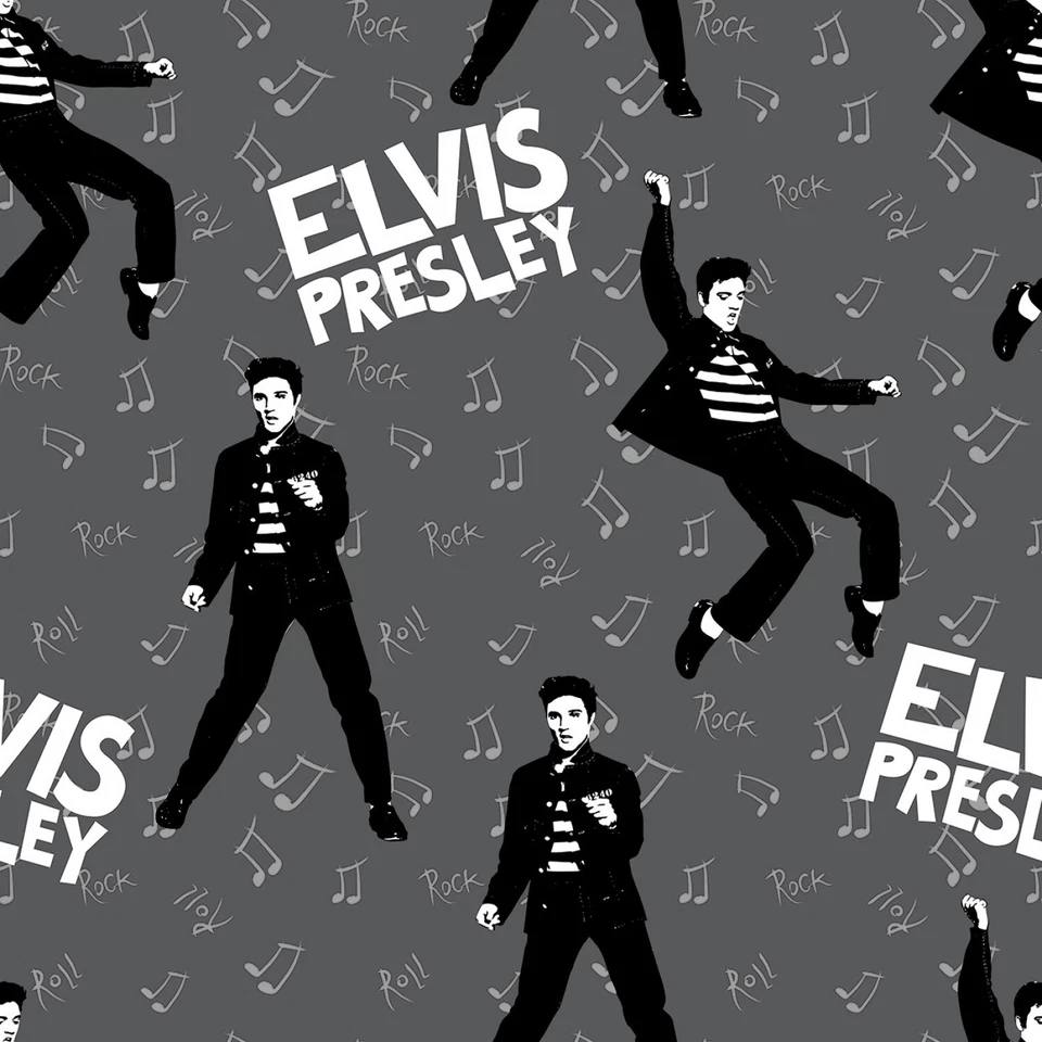 BTY Elvis Presley King of Rock Authentic Brands Cotton Fabric Yard 76887