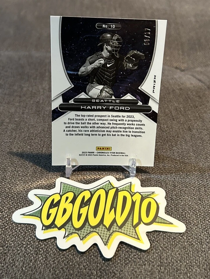 HARRY FORD #10 2023 Panini Chronicles TITAN Pink Velocity /17 Mariners - Image 2 of 3