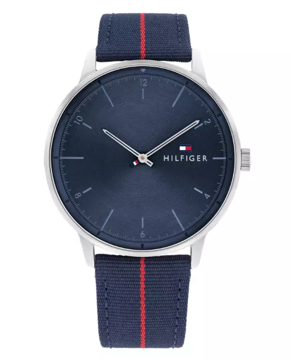 Tommy Hilfiger Hendrix Blue Dial Fabric/ Leather Men's Watch - 1791844