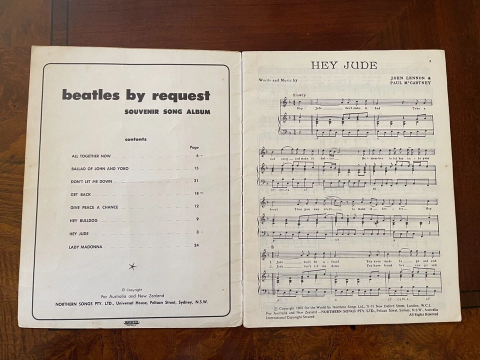 SUPER RARE! The BEATLES Book of Recorded Hits Souvenir Song Album AUS-3746 - Image 2 of 4