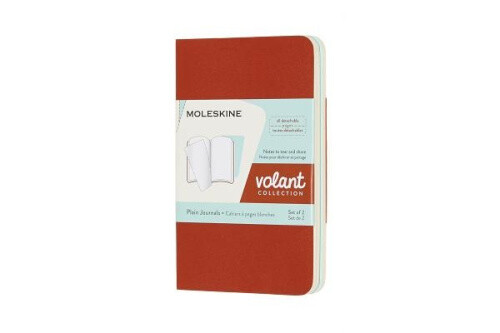 Moleskine Volant Journal, Xs, Plain, Coral Orange/aquamarine Blue (2.5