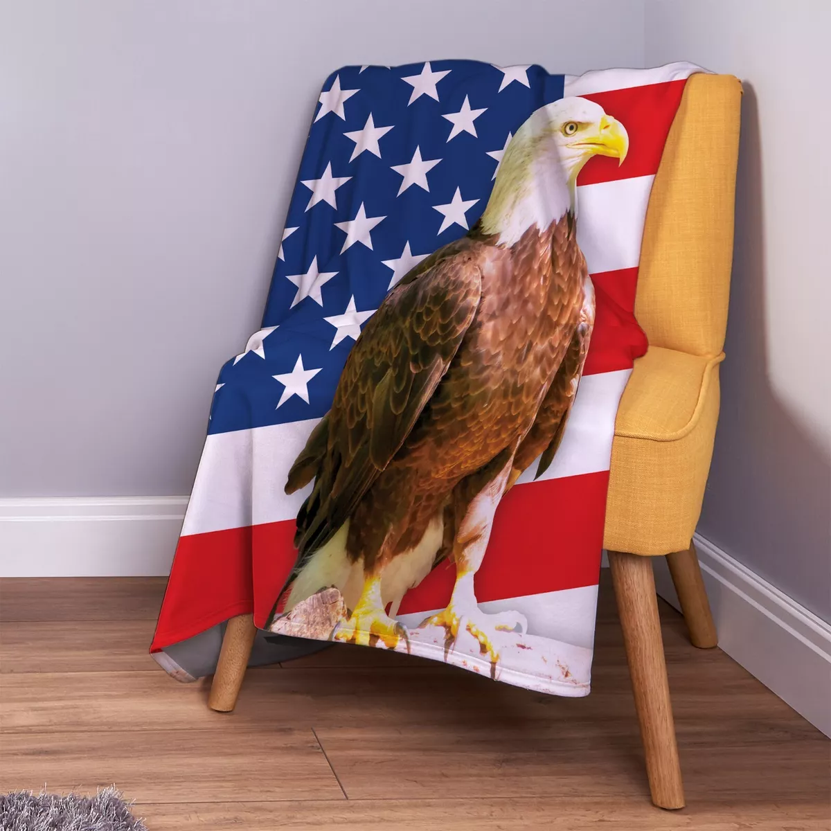 USA Eagle America Design Soft Fleece Throw Blanket