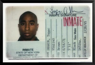 BUY ART FOR LESS Officially Licensed Tupac Prison Id 24 X 36 Inch