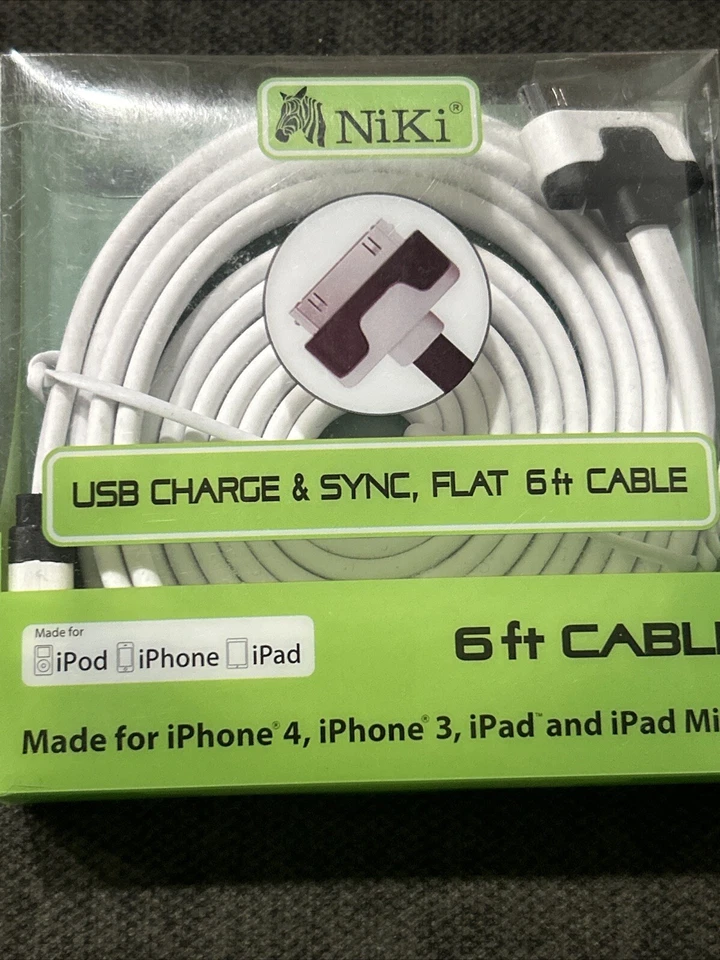 6FT USB 2.0 Charger Data Sync Cable Cord For iPhone 3G/4/4S iPad 2 iPod nano1-6 - Image 4 of 4