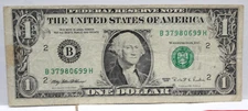 $1 1995 B-H Plate #5/8 RUN 6 ( WEB NOTE)  FEDERAL RESERVE NOTE CURRENCY BOOK $25