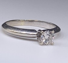 14k White Gold Classic Solitaire 0.30 ct Diamond Engagement Ring size 4