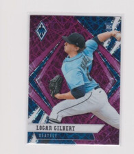2021 Panini Chronicles Phoenix Purple Velocity #14 Logan Gilbert. RC. Mariners