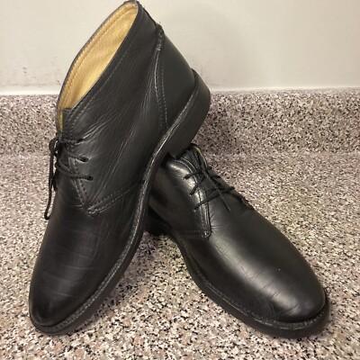 Frye Oliver 87822 Black Leather 3 Eyelet Lace Up Chukkas Boots Mens Sz 9D GUC