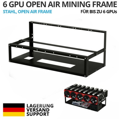 6GPU Open Air Mining Case Frame Rig Bracket Halterung Rahmen Gehäuse DHL